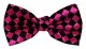 Black Bow Tie with Pink Check